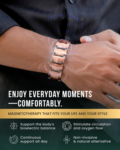 MagnetRX® 3X Strength Copper Bracelet – 99.9% Pure Copper Bracelets for Men with Magnets – Premium Fold-Over Clasp and Adjustable Bracelet Length with Included Sizing Tool (Legacy)
