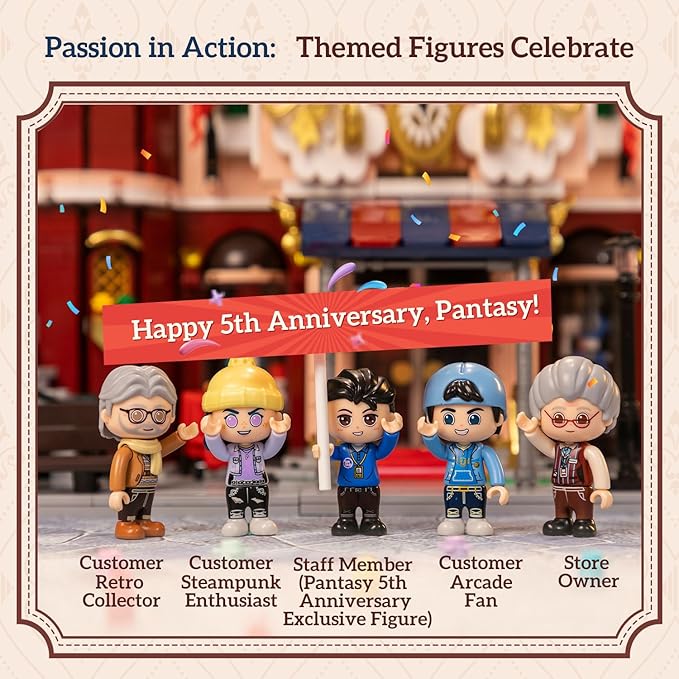 Architecture Studio and Toy Shop Modular Building Set 3 Story Modern Office with LED Lighting and European Castle Style Toy Store Urban Street Scene Brick Model with Minifigures