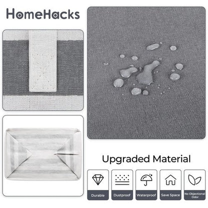 HomeHacks 3-Pack Large Laundry Basket,75L Each Waterproof, Freestanding Laundry Hamper, Collapsible Tall Clothes Hamper with Extended Handles for Clothes in the Dorm and Family-Gradient Grey