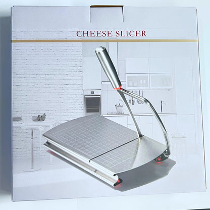 Cheese Slicer, Multipurpose Cheese Cutter Stainless Steel Cheese Slicers for Block Cheese, Butter, Sausages, Fruits Kitchen Gadget Cheese Cutting Board