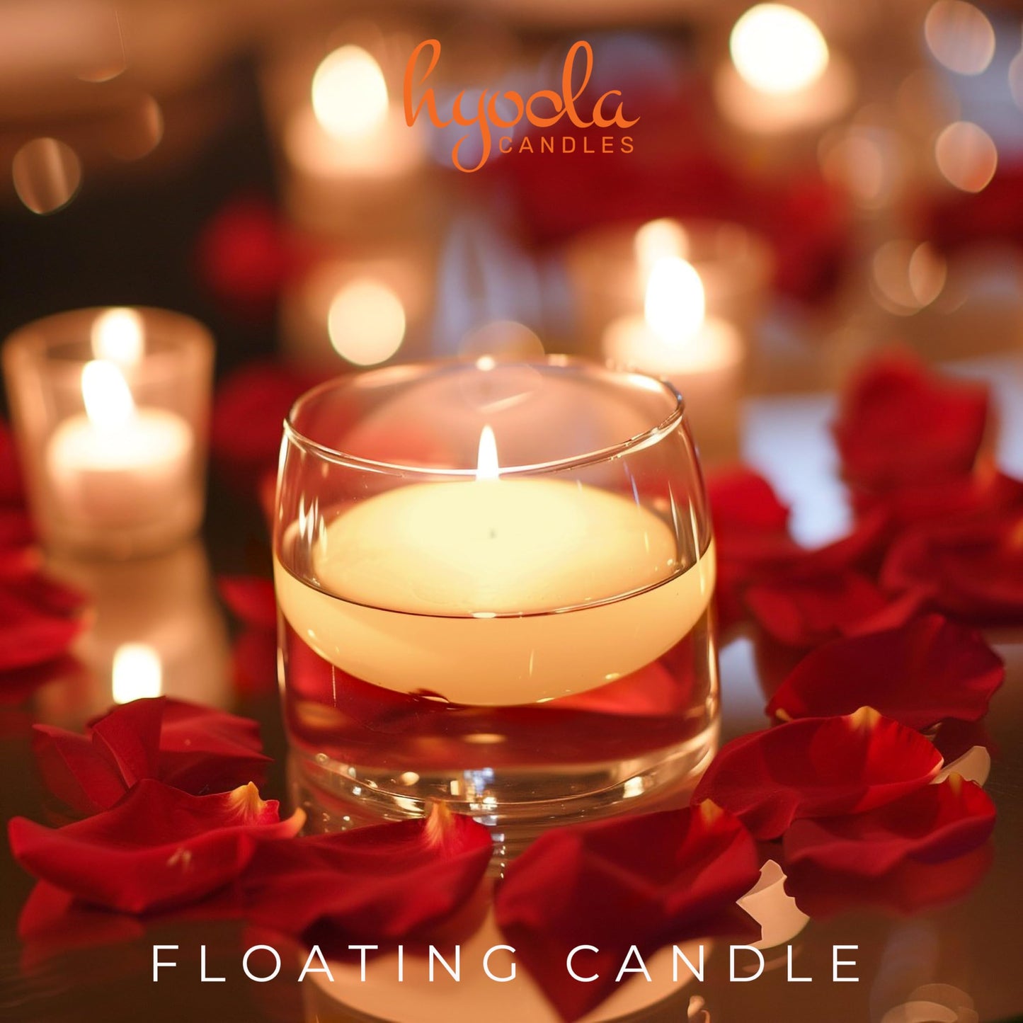 HYOOLA Premium Ivory Floating Candles 1.75 Inch - 3 Hour - 20 Pack - European Made