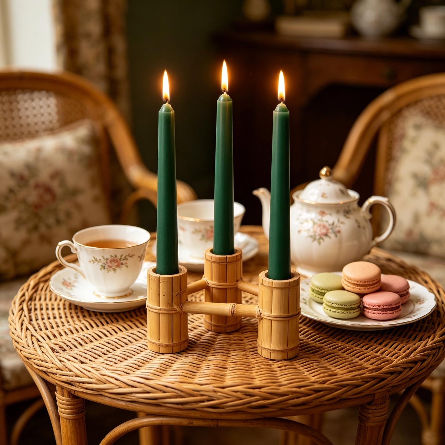 Hunter Green Taper Candles for Home Decoration, 20 Pack 10 Inch Unscented Dripless Candlesticks for Dinner Party Wedding