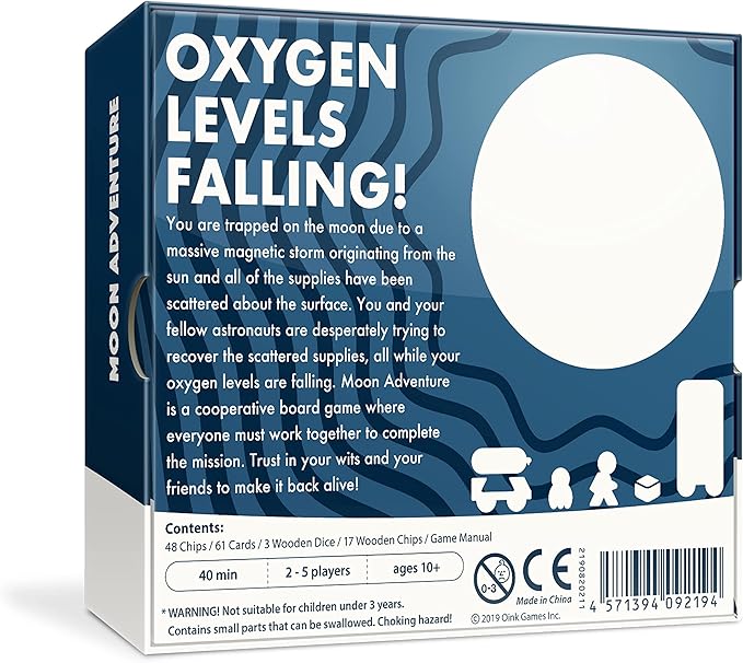 Oink Games Moon Adventure Ages 10+ | 2-5 Players | 40 Minute Playing Time | Cooperative Board Game
