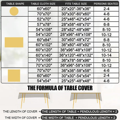 Smiry Square Table Cloth, Waterproof Heavy Duty Vinyl Tablecloths, Wipeable Washable Table Cover for Kitchen and Dining Room (Light Blue, 54" X 54")