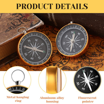 Huquary Compass Wedding Favors for Guests, Compass Souvenir Gift for Travel Themed Party Decorations Nautical Christmas Ornaments(Classic, 100 Pcs)
