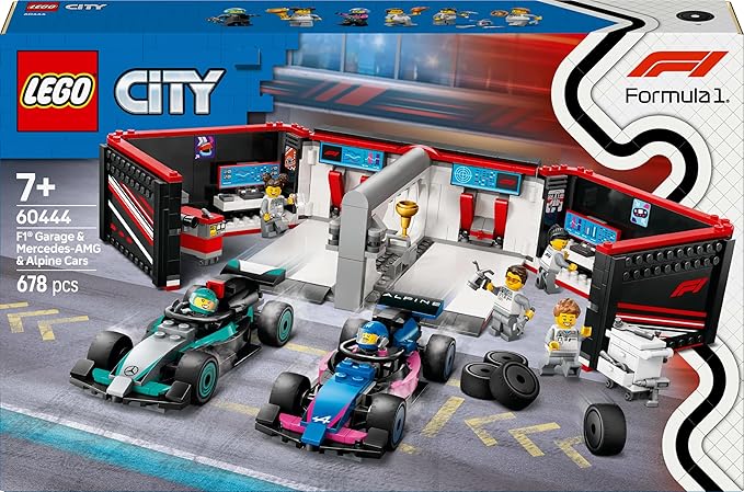 LEGO City F1(R) Mercedes-Benz AMG &amp Alpine Race Car Garage Toy Toy Birthday Present Block Boys Girls Children 7 Years 8 9 Years Old Elementary School Vehicle Car Mini Car 60444