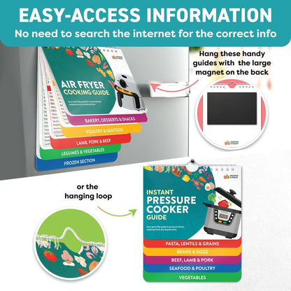 Air Fryer & Instant Pot Magnetic Cooking Guides - 7" x 6" Each - Set of 2 Instant Pot Air Fryer Accessories Cook Books - Airfryer Kitchen Accessories & Kitchen Gadgets 2026