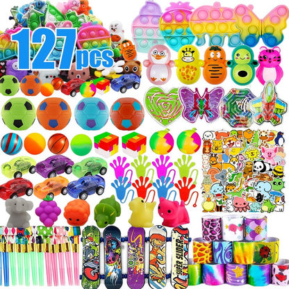 YOAUSHY 127 Pcs Party Favors for Kids, Easter Egg Fillers, Treasure Box Toys for Classroom, Prizes Box Toys Classroom, Goodie Bags Stuffer Pinata Fillers, Treasure Chest Toys