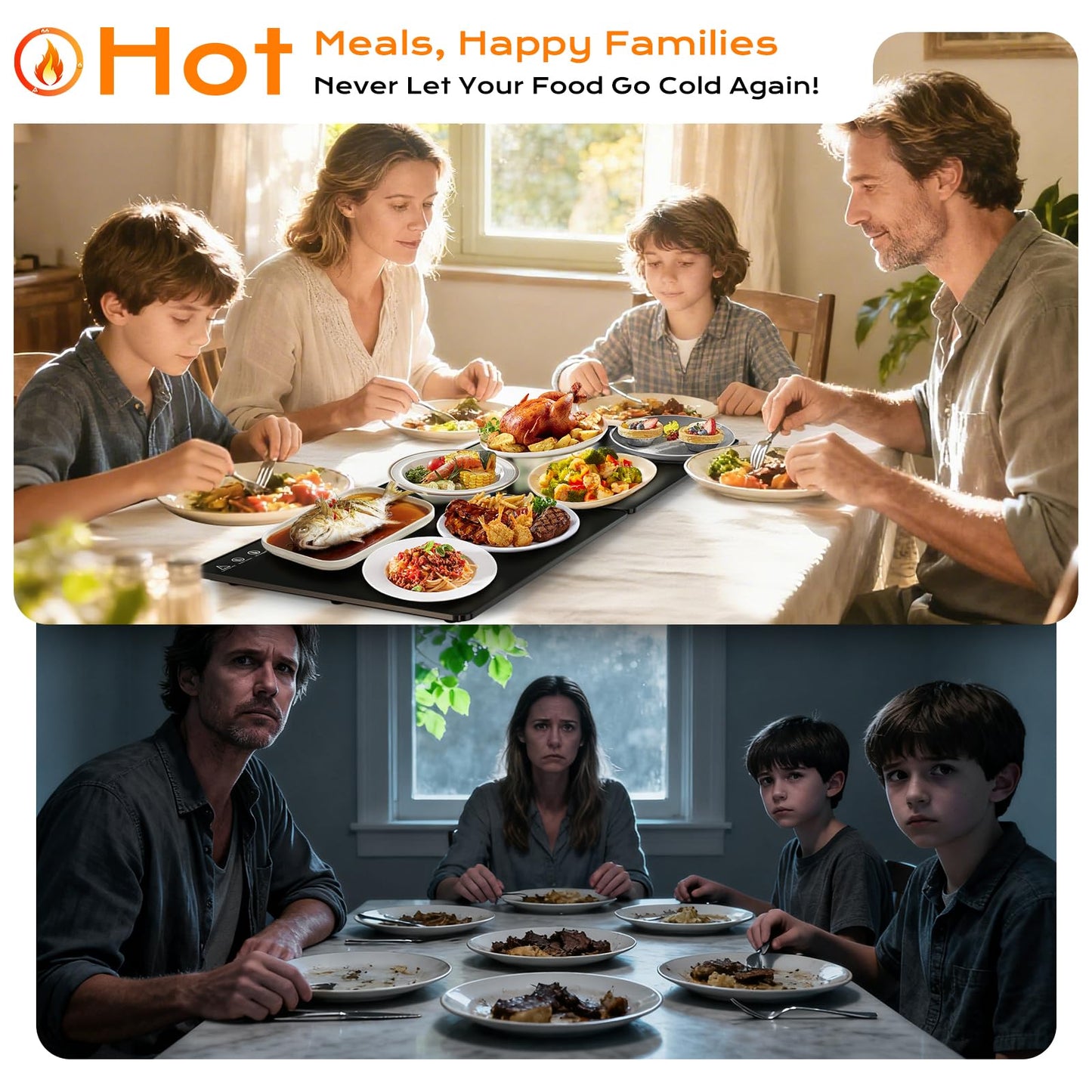 Electric Warming Mat for Food 32" x 12", Tempered Glass Top,Food Warmer Tray for Countertop, Parties Buffet,Gatherings,Adjustable 104–212°F with 1–12h Timer,Built-in Thermostat & Overheat Protection