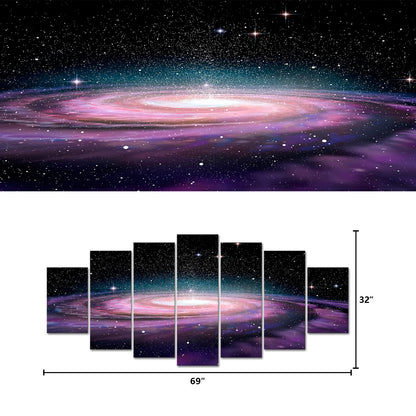 Visual Art Decor Space Canvas Wall Art Starry Galaxy Universe Painting Home Office Living Room Wall Decoration, Framed Ready to Hang 70inchx32inch