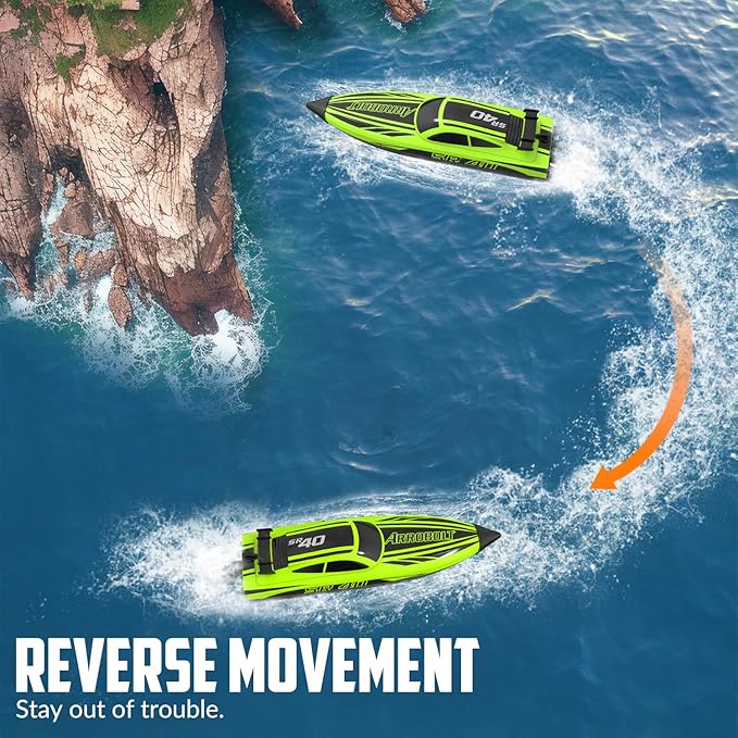 volantexrc Brushless RC Boats for Adults 30+MPH Fast Remote Control Boat with 2 Rechargeable Batteries for Lakes 30+ Mins Full Proportional Boats High Speed RC Boat for Adults (79705 Green)