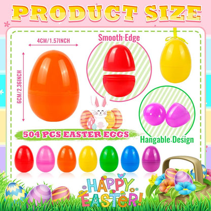 OCTERIC 120Pcs Easter Eggs, 2.3" Fillable Bright Colors Plastic Easter Eggs Empty for Easter Hunt, Easter Basket Stuffers, Party Favor, Classroom Prize Supplies