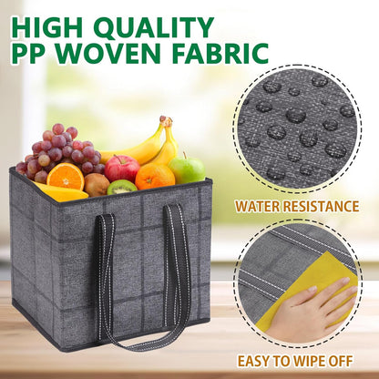 VENO Reusable Grocery Bags - Heavy-Duty Utility Tote with Handles, Water Resistant | 3 Pack, 6 Gallon