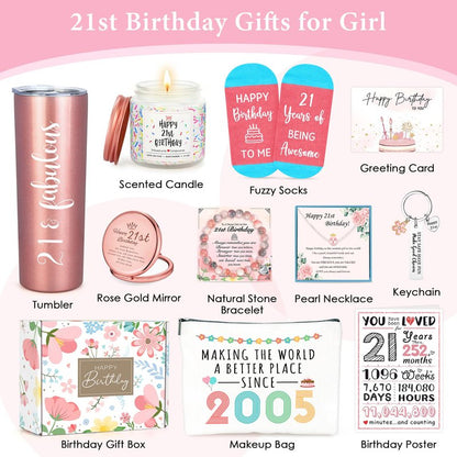 21st Birthday Gifts for Her Women 21 Year Old Birthday Gifts for Her Funny Gift Ideas for 21 Years Old Female Unique Happy 21st Bday Decorations Must Haves for Girl Cool Best 21 Year Olds Accessories