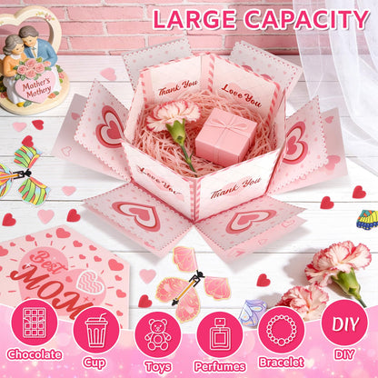 Sereliy Flying Butterfly Surprise Gift Box, Mother’s Day Explosion Box with 12pcs Flying Butterflies & Confetti, Large DIY Explosion Gift for Mothers Birthday