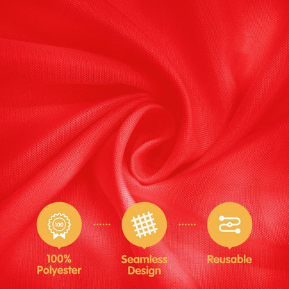 BRILLMAX 4 Pack Red Tablecloths 90 x 156 Inch for 8ft Rectangle Tables - 150 GSM Polyester Fabric, Floor Length Drop, Water, Stain & Wrinkle Resistant Cloth Cover for Wedding Reception Banquet