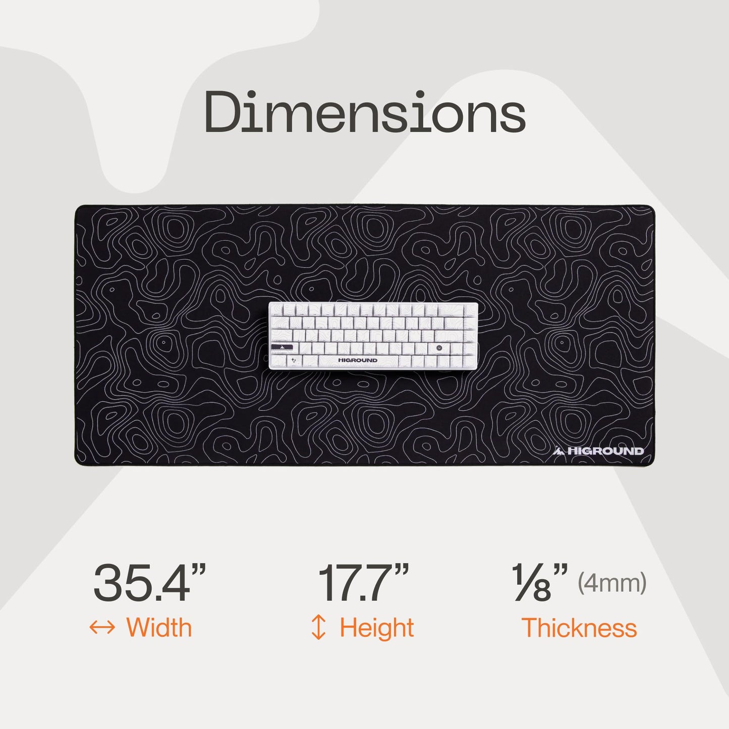 Higround BLACKICE XL Topograph Gaming Mousepad, Cool Medium Speed Desk Mousepad, Computer Mouse Mat, Flat Stitched Edge, Full Range of Motion, Non-Slip Rubber Base, Perfect for Gamers & Office Use
