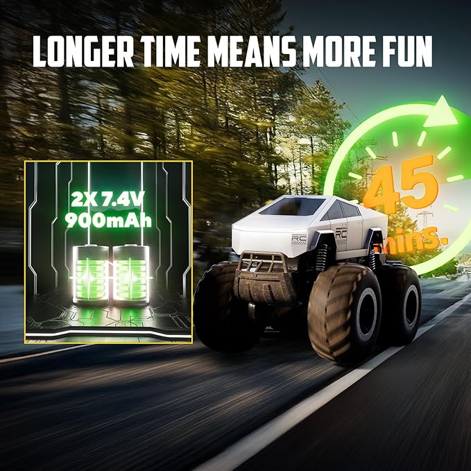 STEMTRON Amphibious Remote Control Car Toys for Boys 2.4 GHz 1:16 All Terrain Off-Road RC Car Waterproof RC Truck Pool Toys Gifts for Kids