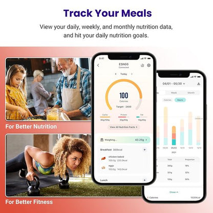 Etekcity Food Nutrition Scale - Smart Calorie Counting Scale | IPX6 Waterproof, Bluetooth, 22lb Capacity