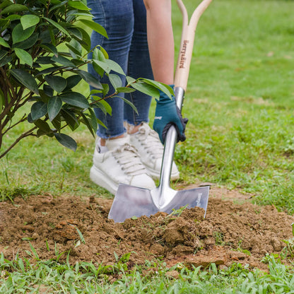 Berry&Bird Shovels for Digging, 43’’ Round Spade Heavy Duty Shovel with Wooden D Handle Stainless Steel Snow Shovel Garden Shovel Yard for Transplanting & Outdoor