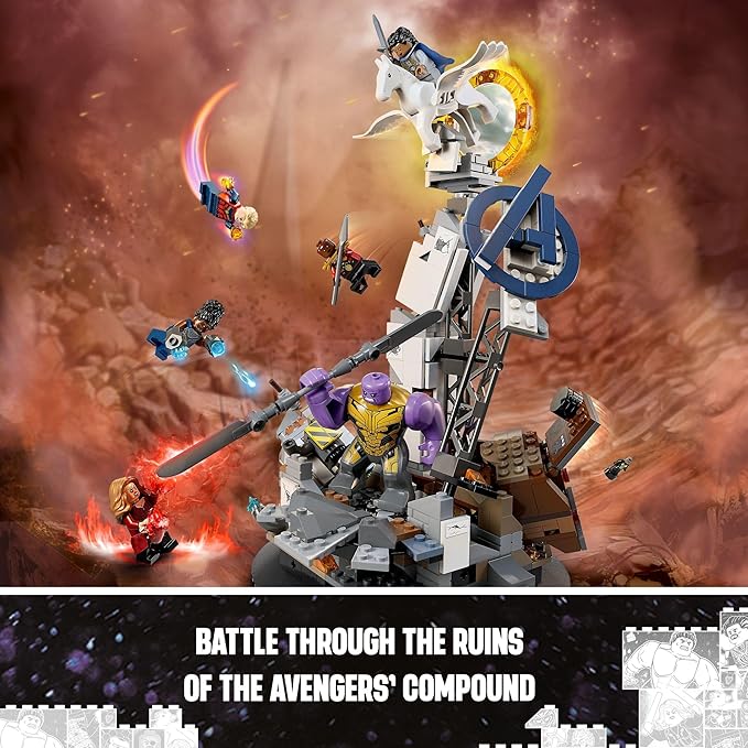 LEGO Marvel Endgame Final Battle Avengers Model for Build and Display Collectible Marvel Playset with 6 Minifigures Including Captain Marvel Shuri and Wanda Maximoff Marvel Fan Gift Idea 76266