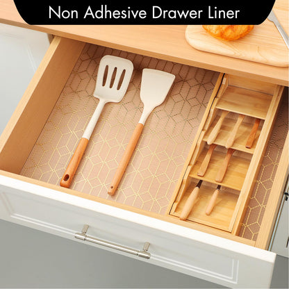 Cooyes Shelf and Drawer Liners for Kitchen Cabinets, Non Adhesive Cabinet Liner, EVA Waterproof Durable Non-Slip Drawer Mats for Shelves, Fridge, Storage, Kitchen Cupboards – Modern Pattern
