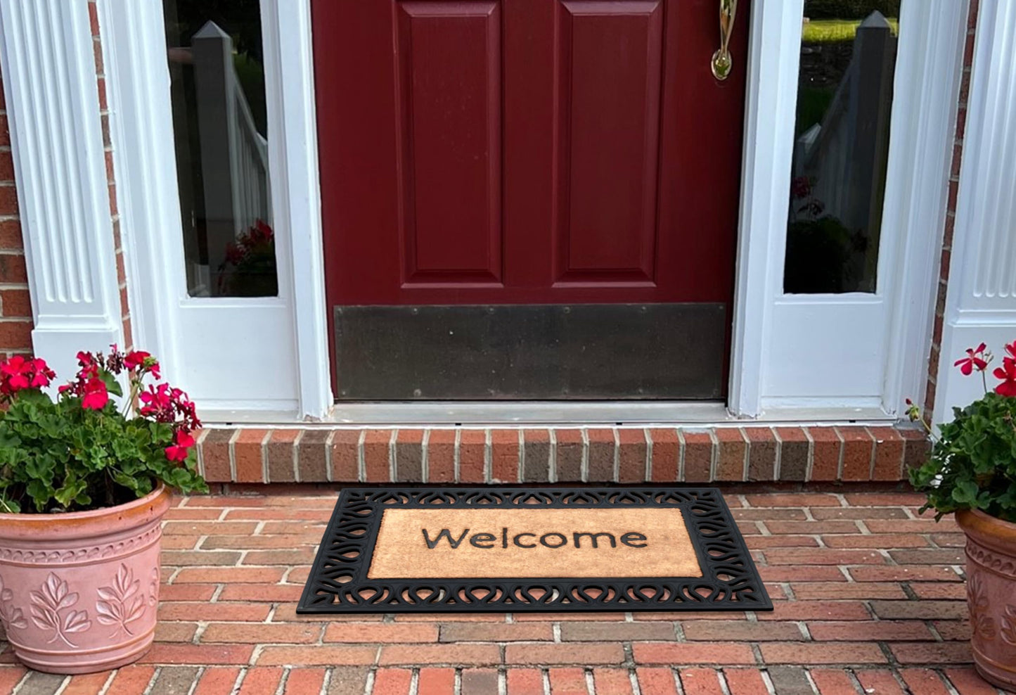 A1HC Natural Coir and Rubber Large Door Mat, 18" x 30", Thick Durable Doormats for Door Entrance, Heavy Duty, Thin Profile Door Mat, Easy to Clean,Long Lasting Front Door Entry Doormat