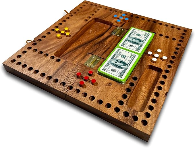 Personalized Pegs and Jokers Game – 4-Player Wooden Board with Cards &amp Pegs