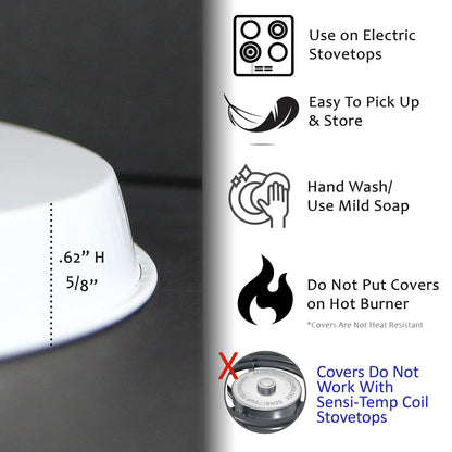 Reston Lloyd Electric Stove Burner Covers, Set of 4, Black, 10" x 0.5" x 10" (length x width x height)