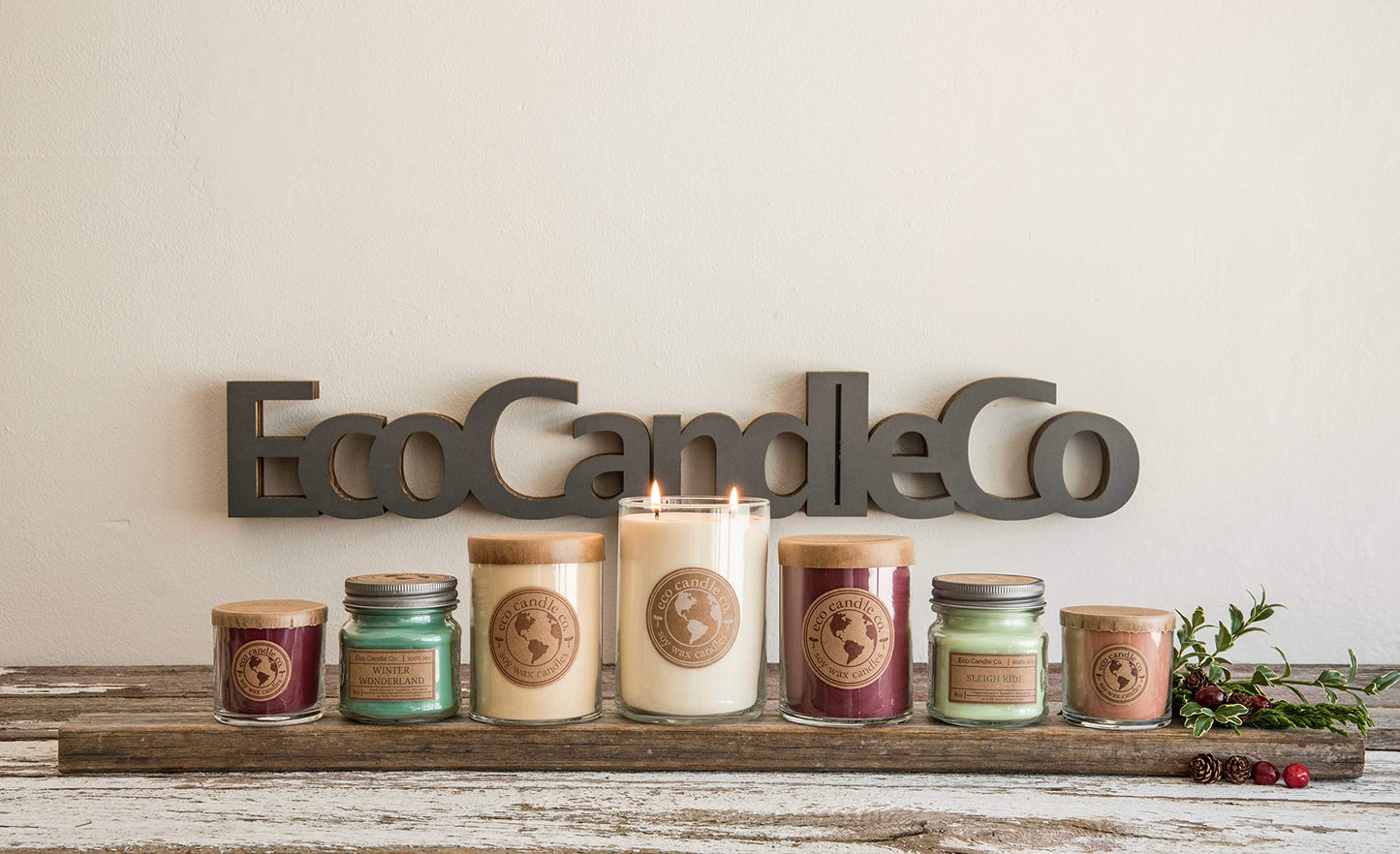 ECO CANDLE CO. Recycled Candle, Ocean Waves, 26 oz. - Scents of Marine Air, Citrus, & Musk - 100% Soy Wax, No Lead, Kraft Paper Label & Lid, Hand Poured, Made from Midwest Grown Soybeans