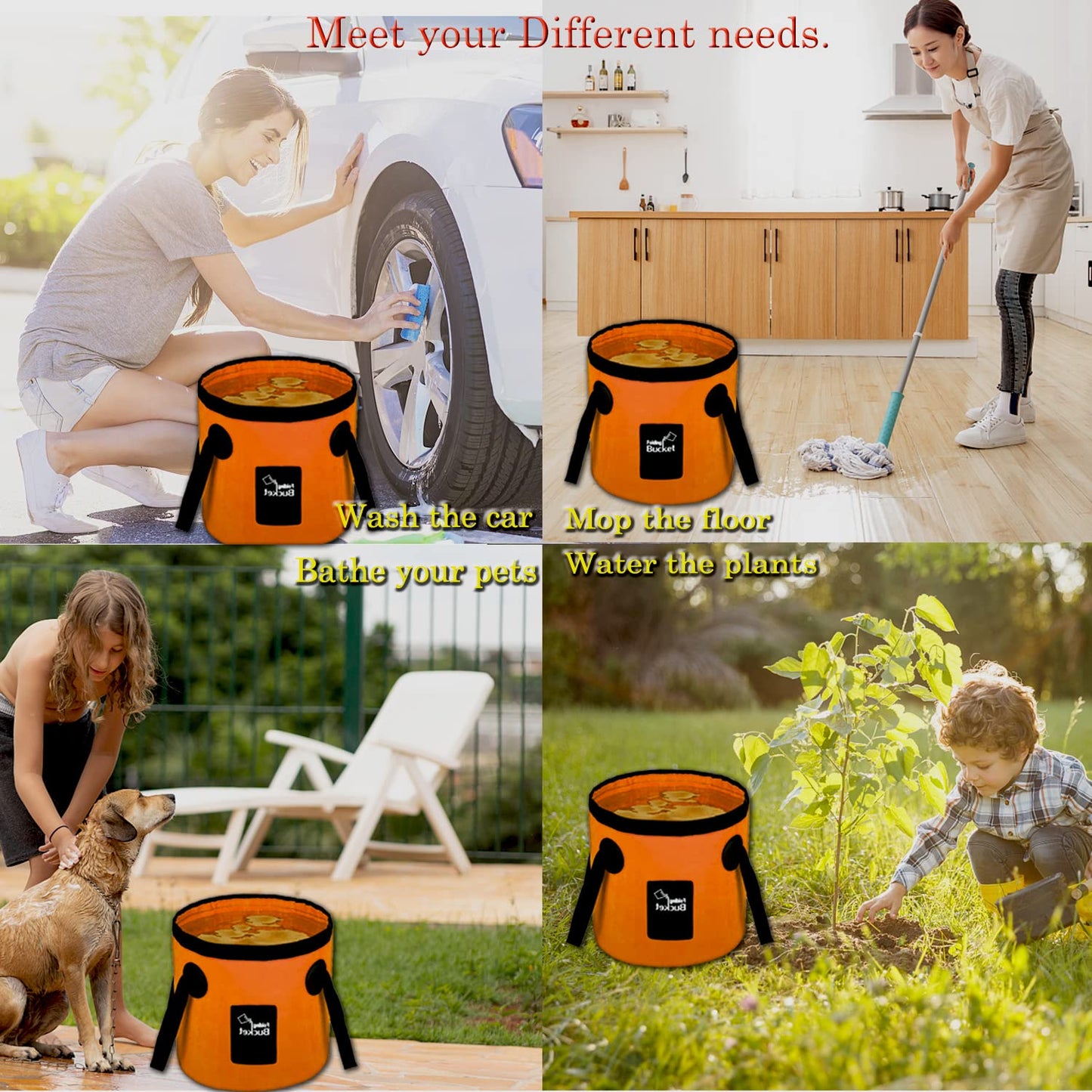Esthesia 5 Gallon Collapsible Wash Basin - Multifunctional Portable Folding Bucket for Travelling, Camping, Hiking, Fishing, Gardening