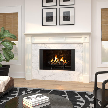 Pearl Mantels ARYB48515 Furniture for Your Fireplace, Premium Grade A MDF Mantel Surround, Crisp White Paint, Interior Opening 48" W x 42" H