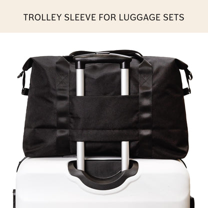 Jadyn Lola Travel Bag, Weekender/Overnight Duffel, Gym Tote Bag for Women, Men (Black)