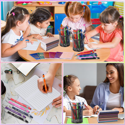 48 Pcs Bulk Motivational Pens Inspirational Notepads Set, Small Pocket Motivational Quote Notebooks and Ballpoint Pens, Mini Journals Gift Set for Kids Students Teachers School Office Prizes Supplies