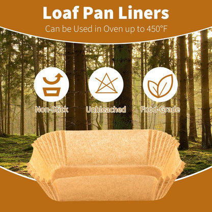 100 Pcs Loaf Pan Liners for Baking Bread 9x5 Inch, Disposable Non-Stick Bread Pan Liners, Pre Formed Rectangle Parchment Paper, Perfect for Baking Banana Bread, Cakes, Sourdough Bread(Brown)