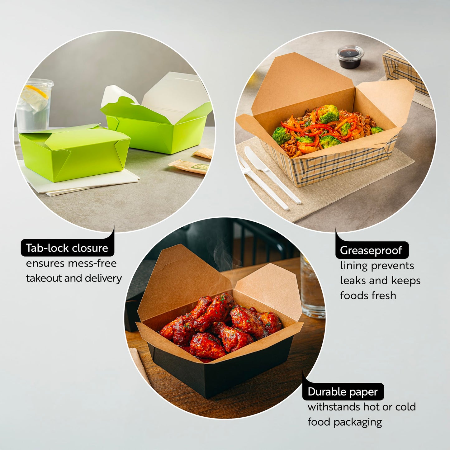 Restaurantware Paper Take Out Box 50 Count 8.5 x 6.2 x 2.6 Inches 71 oz Leakproof Frenchie Food Container with Secure Lid, Grease-Resistant Rectangular Design for Large Capacity Food Storage
