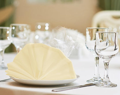 Utopia Home Ivory Cloth Napkins (12 Pack, 20x20 Inches), Ideal Dinner Napkins for Party, Wedding and Lunch/Dinner