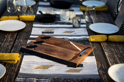 PICNIC TIME NFL Washington Commanders Delio Cheese Board and Knife Set, Charcuterie Board Set, Acacia Wood Cutting Board with Cheese Knife and Markers, (Acacia Wood)