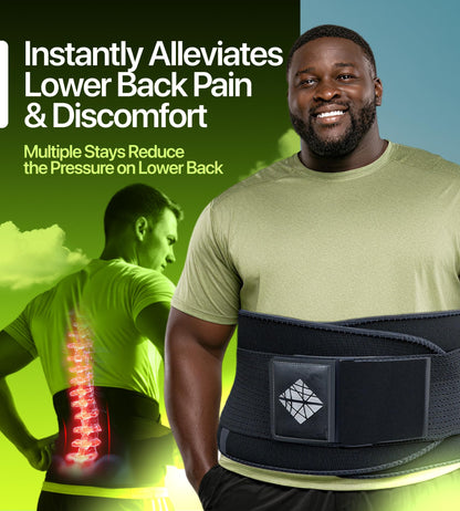 5XL Plus Size Back Brace – Adjustable Lumbar Support for Women & Men | Lower Back Pain Relief & Injury Prevention | Discreet Under-Clothes Belt for Big, Tall, Obese & Overweight Individuals