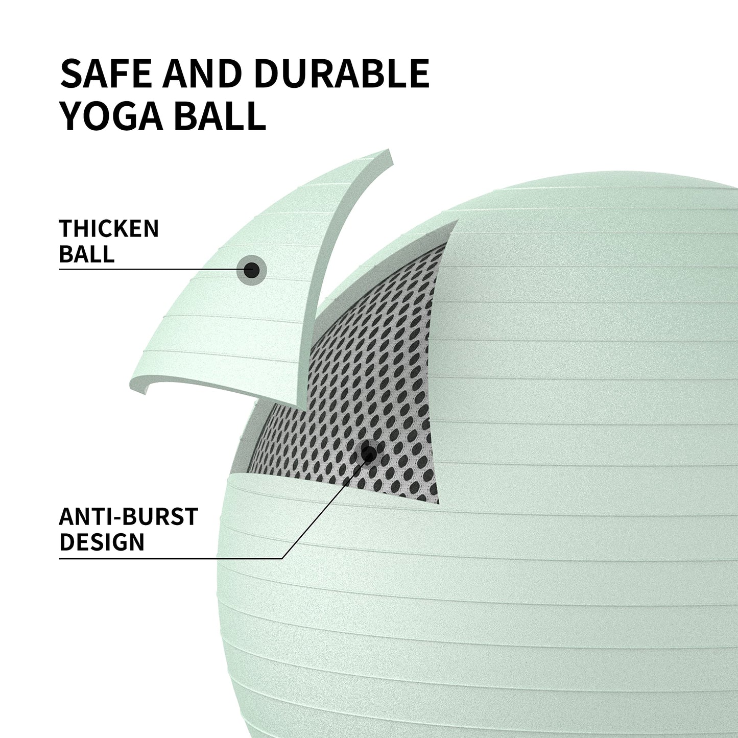 PROIRON Exercise Ball Anti-Burst Yoga Ball Chair with Quick Pump Slip Resistant Gym Ball Supports 500KG Balance Ball for Pilates Yoga Birthing Pregnancy Stability Gym Workout Training