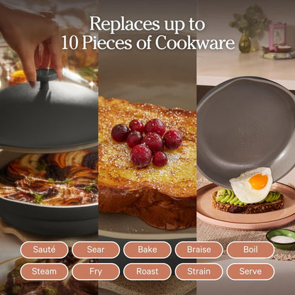 Our Place Always Pan 2.0 | 10.5" Ceramic Pan with Modular Lid, Steamer Basket & Spatula | Patented 10-in-1 Nonstick, Non-Toxic Cookware Made Without PFAS | Induction & Oven-Safe up to 450°F | Char