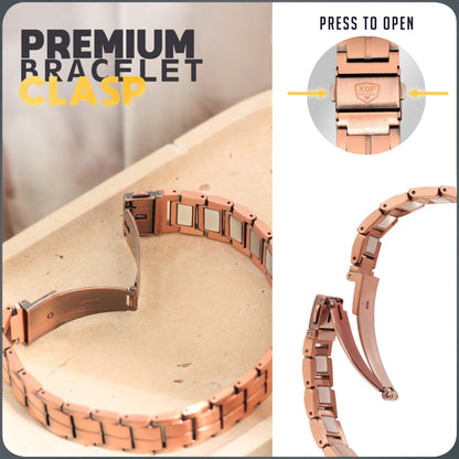 KGP® Mens Magnetic Copper Bracelet for Pain, 99.99% Solid Pure Copper with 5000 Gauss Ultra Strength Magnets, Adjustable Magnetic Therapy Jewelry with Gift Box