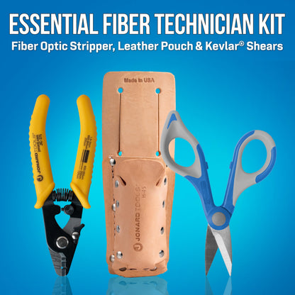 Jonard Tools TK-400 3 Piece Splicers Kit with included Splicing Knife, Electrician's Scissors, and Leather Pouch