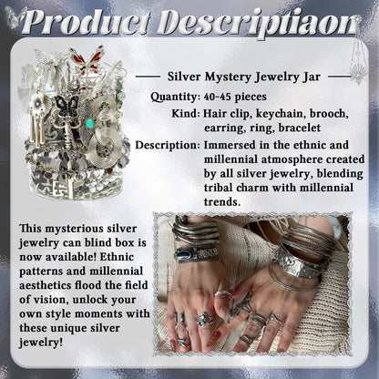 SMUOBT Silver Jewelry Mystery Box - 40-45 Piece Sterling Silver Plated Accessories Set for Women | Elegant Bracelet, Necklace, Earrings Combo for Everyday Elegance, Gift