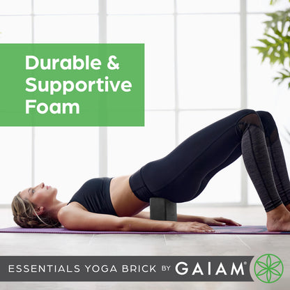 Gaiam Essentials Yoga Brick EVA Foam Block Accessories for Yoga, Meditation, Pilates, Stretching - 2 Pack