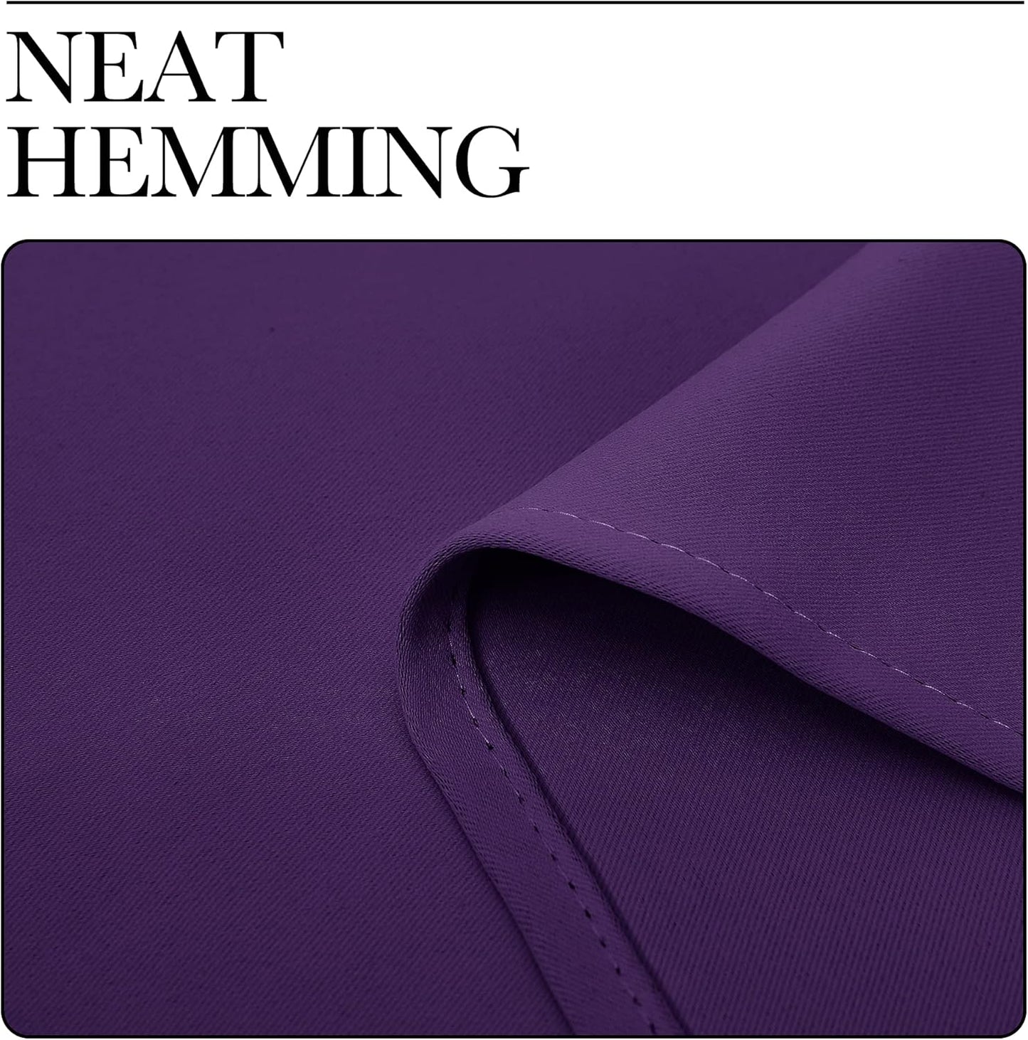 NICETOWN Thermal Insulated Blackout Curtains - Triple Weave Solid Ring Top Drapes for Bedroom | Set of 2, 55 x 68 inches, Royal Purple