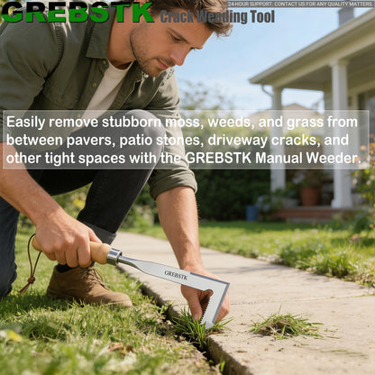 GREBSTK Crack Weeder Crevice Weeding Tool Stainless Steel Manual Weeder Gardening Tool
