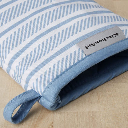 KitchenAid Albany Mini Oven Mitt 2-Pack Set, Blue Velvet, 5.5"x8"