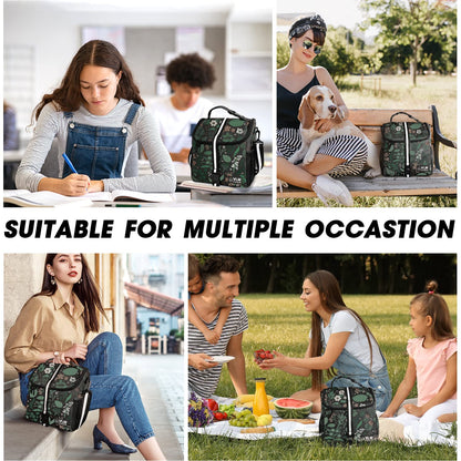 VLM Lunch Box for Women, Insulated Lunch Bag Women with Adjustable Shoulder Strap, Cute Lunch Tote Bag for Work,Picnic,Camping