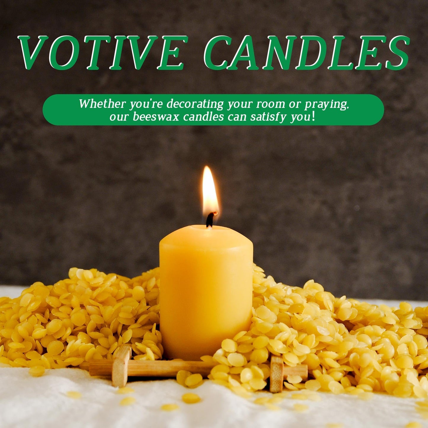 Pure Hand Poured 16-Pack 100% Natural Beeswax Candles Bulk, 9 Hours Long Burning, Unscented and Non-Toxic Candles for Prayers, Home Decoration, Spa, Christmas